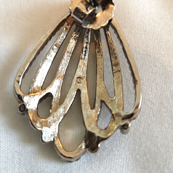 Silvertone Teardrop Loop Earrings - Picture 5 of 8